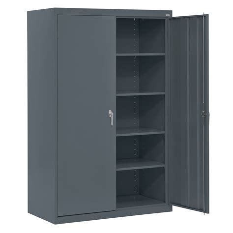 locking storage cabinet with shelves